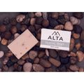 Glacial Reset natural bar soap by Alta Body. A refreshing tea tree and peppermint cold-process soap bar featuring real peppermint leaves.