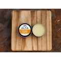 Alta Body Golden Hour Premium Beard Balm in a black 2oz tin. Sandalwood and Amber scented beard styling balm with Matcha Tea Butter.
